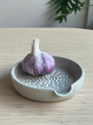 Garlic and Ginger Grater - Herb Stripper Option - Handmade Ceramic