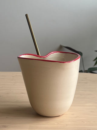 Handmade Ceramic Tumbler with Reusable Straw – Gift Boxed