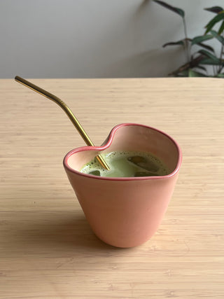 Handmade Ceramic Tumbler with Reusable Straw – Gift Boxed