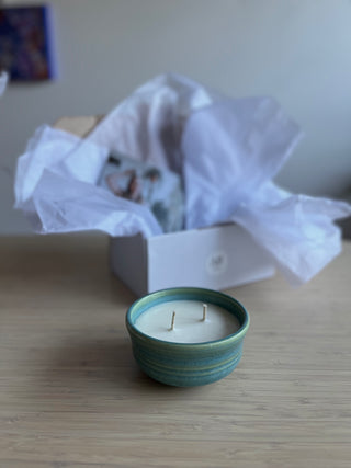 Hand-Poured Soy Wax Candle in Handmade Ceramic Bowl, Scented & Gift Boxed