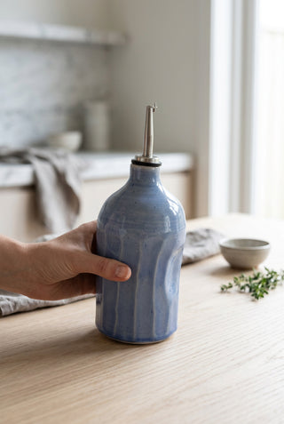 Handmade Ceramic Oil Pourer | Olive Oil Dispenser Bottle