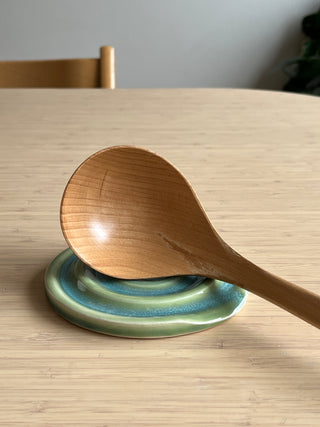 Handmade Ceramic Spoon Rest – High Gloss Glaze, Stove-Side Kitchen Accessory