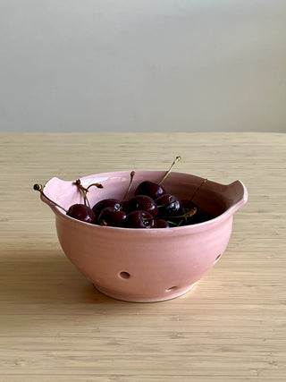 Handmade Ceramic Berry Bowl  – Colander for Rinsing & Serving Berries