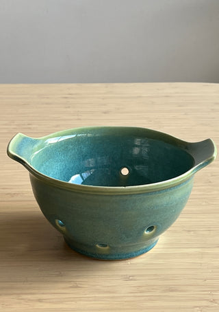 Handmade Ceramic Berry Bowl  – Colander for Rinsing & Serving Berries