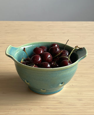 Handmade Ceramic Berry Bowl  – Colander for Rinsing & Serving Berries