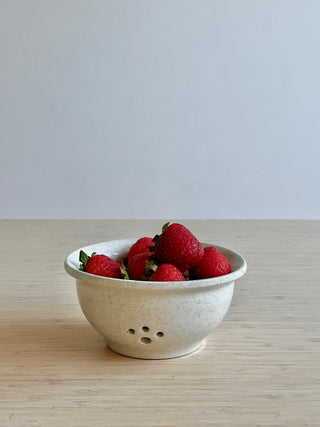 Handmade Ceramic Berry Bowl  – Colander for Rinsing & Serving Berries