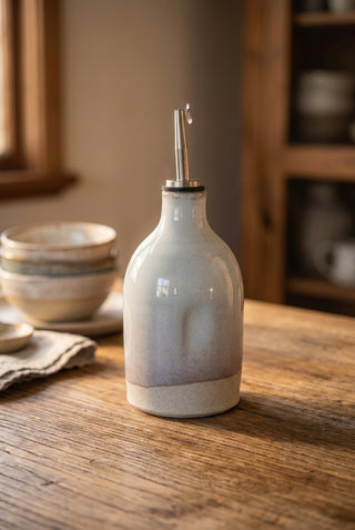 Handmade Ceramic Oil Pourer | Olive Oil Dispenser Bottle
