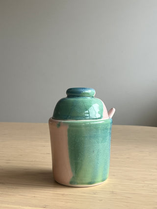 Handmade Ceramic Sugar/Salt Jars with Ceramic Spoon