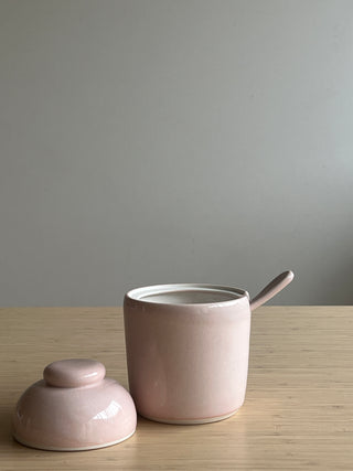 Handmade Ceramic Sugar/Salt Jars with Ceramic Spoon