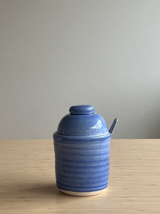 Handmade Ceramic Sugar/Salt Jars with Ceramic Spoon