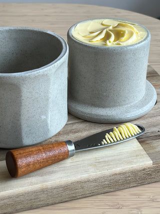 Stainless Steel Butter Curler & Spreader | Butter Bell Butter Knife | Acacia Wood & Stainless Steel Serving Knife