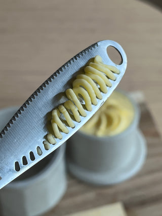 Stainless Steel Butter Curler & Spreader | Butter Bell Butter Knife | Acacia Wood & Stainless Steel Serving Knife