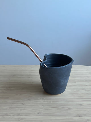 Handmade Ceramic Tumbler with Reusable Straw – Gift Boxed